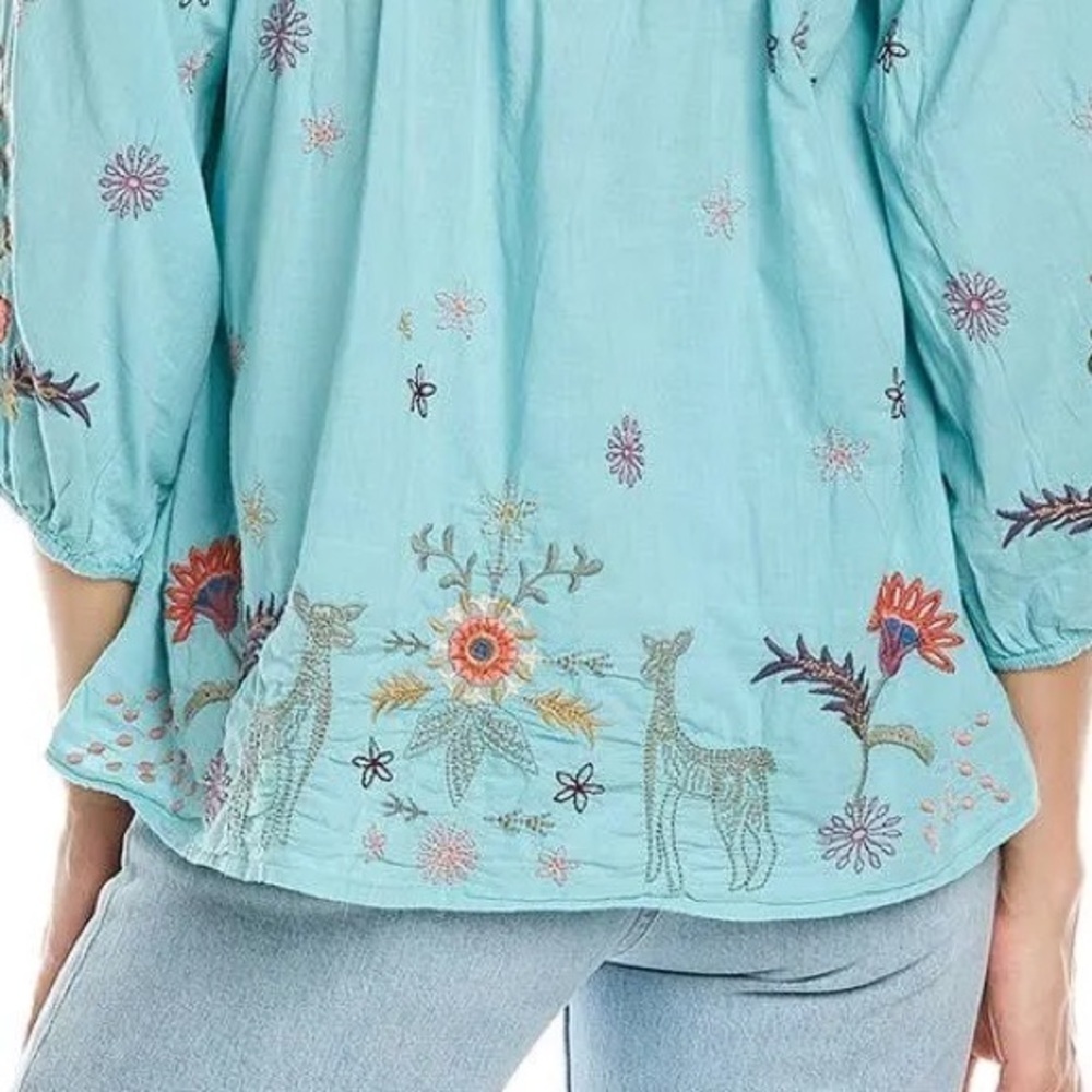 Johnny Was heavily embroidered “Lucy” artesian blouse NWT - Picture 5 of 16